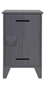 WOOOD nachtkastjes staalgrijs, Huis en Inrichting, Slaapkamer | Nachtkastjes, Minder dan 45 cm, Zo goed als nieuw, Hout, 55 tot 70 cm