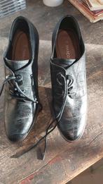 Dameslaarsjes Marco Tozzi zwart met bruine hak,nog als nieuw, Kleding | Dames, Ophalen of Verzenden, Zo goed als nieuw, Zwart