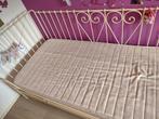 Smeedijzeren bed 90x200 met lattenbodem, Ophalen, 85 tot 100 cm, Gebruikt, Matras