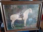 Prent schilderijen paarden (2 stuks minimaal 60 jaar oud), Gebruikt, Ophalen of Verzenden, Schilderij, Minder dan 50 cm