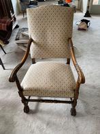 Antieke Stoel met Houten Frame en Bekleding Stoffering Desig, Ophalen of Verzenden