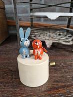 oude kerst - draai kerst speeldoosje haasjes, Ophalen of Verzenden