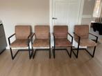 Eetkamerstoelen, Huis en Inrichting, Stoelen, Gebruikt, Bruin, Leer, Ophalen of Verzenden