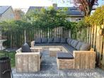 Steigerhout Hoekbank Loungebank Tuintafel Tuinbank loungeset, Steigerhout, Nieuw, Ophalen of Verzenden, Eettafel