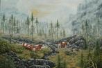 landschap met koeien, Antiek en Kunst, Kunst | Schilderijen | Klassiek, Ophalen of Verzenden
