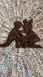 Vintage midcentury gietijzer object 2 kinderen met hond, Antiek en Kunst, Ophalen of Verzenden