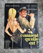 Originele filmposter "Comment Qu'elle Est" Eddie Constantine, Deurposter of groter, Ophalen of Verzenden, Film en Tv, Rechthoekig Staand