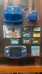 Gameboy Advance Paars + 7 Games + Docking Station, Ophalen, Gebruikt, Game Boy Advance, Met games