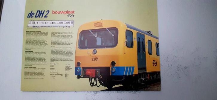 Bouwplaat Nederlandse spoorwegen 150jr de DH2 trein vintage, Verzamelen, Spoorwegen en Tramwegen, Nieuw, Trein, Overige typen