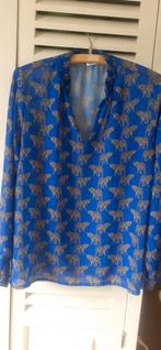 Blouwe blouse met panter, Kleding | Dames, Blouses en Tunieken, Ophalen of Verzenden, Zo goed als nieuw