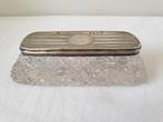 Kristallen sieradendoosje met zilver deksel Birmingham 925, Antiek en Kunst, Ophalen of Verzenden, Zilver