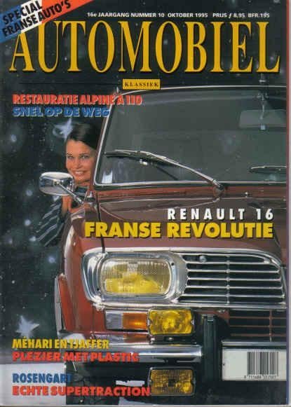 Automobiel 10 1995 : Renault 16TS - A110 - Citroen Mehari, Ophalen of Verzenden, Gelezen, Algemeen