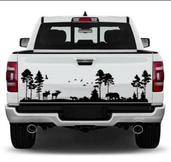 Autosticker Bos Thema - Hert, Beer, Bomen, Auto diversen, Autostickers, Verzenden