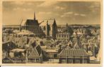 Leiden Panorama met Pieterskerk., Verzamelen, Ophalen of Verzenden, 1940 tot 1960, Gelopen, Zuid-Holland