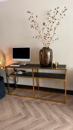 Richmond Interiors Blackbone Sidetable met Gouden Frame, Huis en Inrichting, 100 tot 150 cm, Ophalen of Verzenden, Zo goed als nieuw