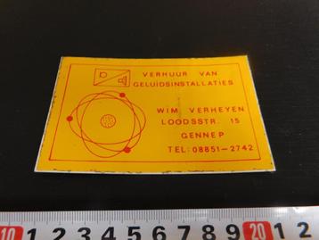 sticker Gennep WIM VERHEYEN geluidsinstallaties verhuur  beschikbaar voor biedingen