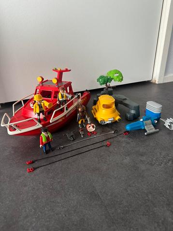Grote Brandweerboot + Duikboot Playmobil 3611,3128,4658 beschikbaar voor biedingen
