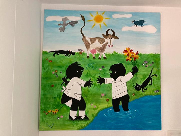 Schilderij Jip en Janneke groot, Antiek en Kunst, Kunst | Schilderijen | Klassiek, Ophalen