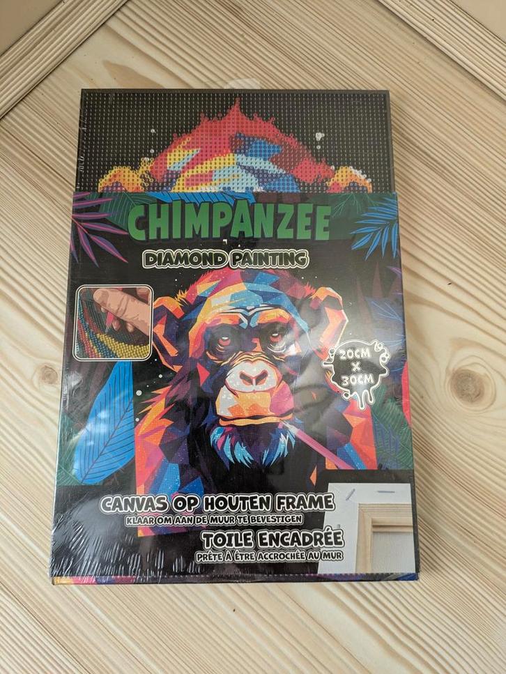 Chimpansee Diamant Painting Nieuw in Verpakking, Hobby en Vrije tijd, Knutselen, Nieuw, Ophalen of Verzenden