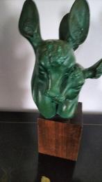 Bronzen art deco buste twee herten, Antiek en Kunst, Antiek | Koper en Brons, Ophalen of Verzenden, Brons