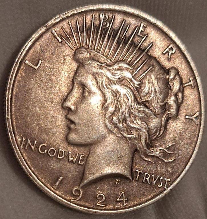 1924 Peace Dollar - Zilveren Amerikaanse Dollar, Postzegels en Munten, Munten | Nederland, Losse munt, Overige waardes, Vóór koninkrijk