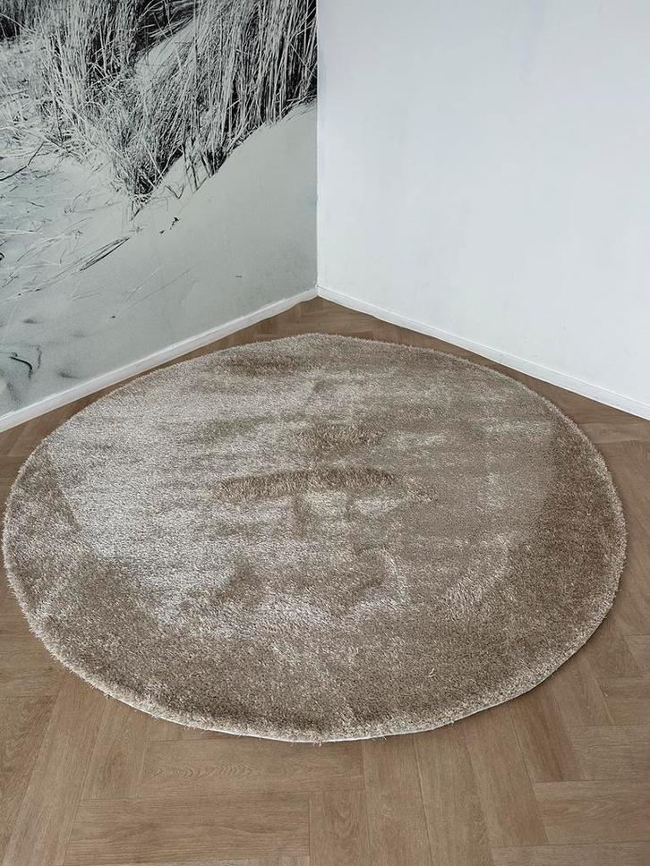Vloerkleed Glamour Shaggy 200cm rond ivory, Huis en Inrichting, Stoffering | Tapijten en Kleden, Nieuw, 200 cm of meer, 200 cm of meer