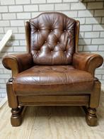 Klassieke Lederen Fauteuil 2 stuks, Ophalen, Gebruikt, Klassiek, 75 tot 100 cm