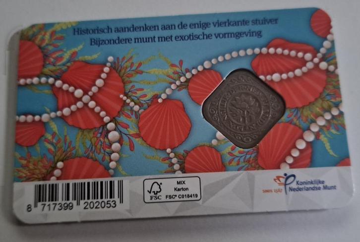Coincard met omgedraaide vierkante stuiver.1932. Zeldzaam!, Postzegels en Munten, Munten | Nederland, Setje, 5 cent, Koningin Wilhelmina