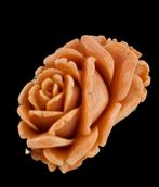 Prachtig Grote Bloedkoraal Handgesneden Bloem Broche, Sieraden, Tassen en Uiterlijk, Edelstenen, ., Zo goed als nieuw, ., Bloedkoraal