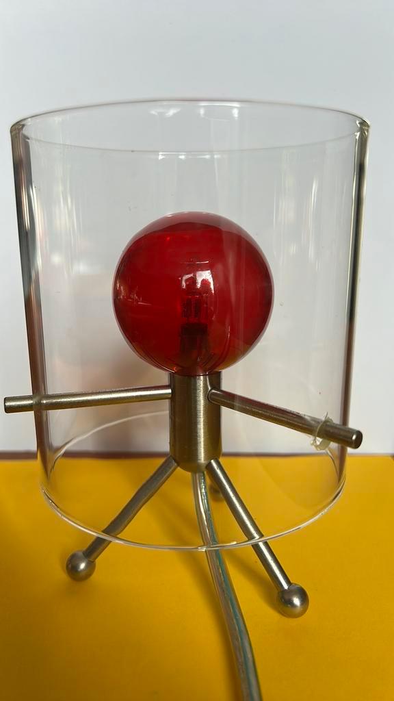 Tafellampje Rvs- glas, Antiek en Kunst, Kunst | Designobjecten, Ophalen of Verzenden