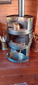 Houtkachel met messingbeslag, Ophalen, Zo goed als nieuw