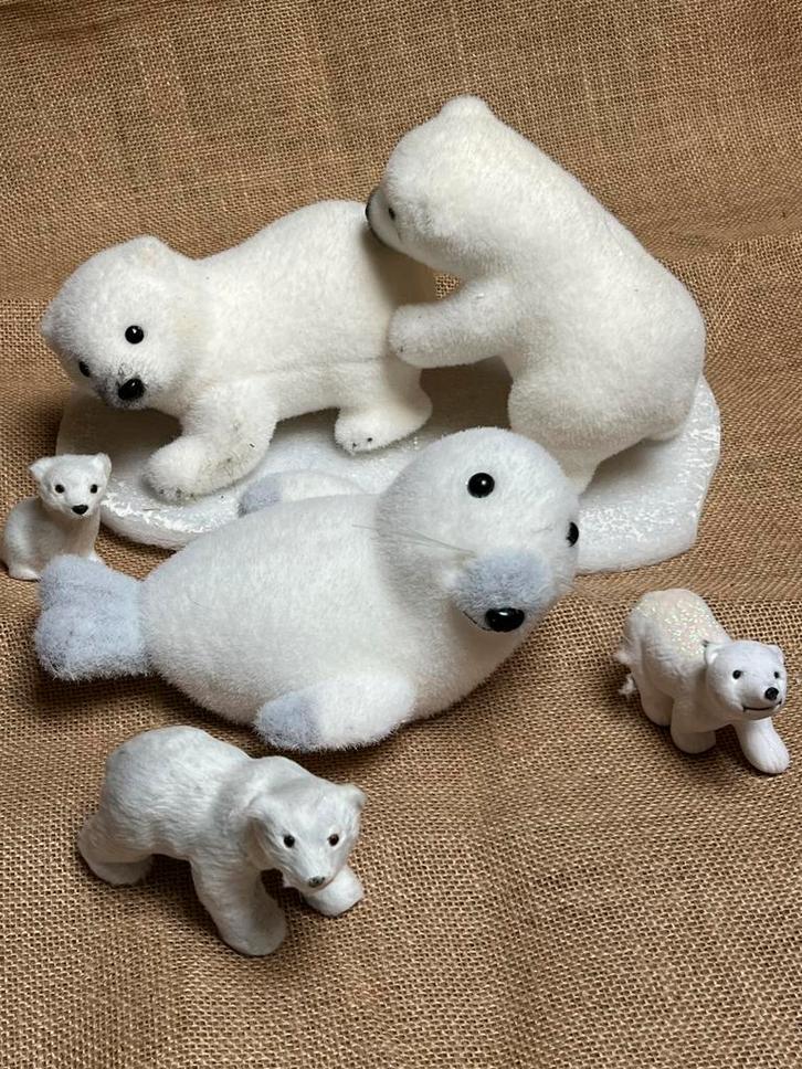 Kerst versiering ijsberen en pinguin  5 delig, Diversen, Kerst, Gebruikt, Ophalen of Verzenden