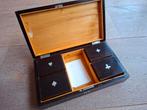 Vintage Houten Kaartspel Doos met Benen Fiches, Ophalen of Verzenden