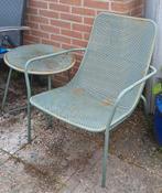 Leuke tuinset - stoel en tafeltje, Overige materialen, Gebruikt, Bijzettafel, Ophalen of Verzenden