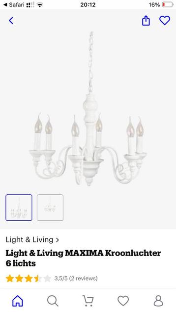 Light & Living kroonluchter Maxima 6 stuks beschikbaar voor biedingen