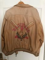 Vintage baseball jack leer!, Ophalen of Verzenden, Gedragen, Maat 52/54 (L), Beige