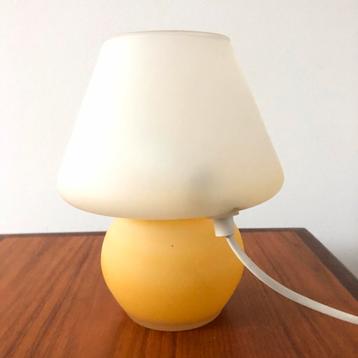 Vintage glazen HB mushroom tafellamp | jaren 70 beschikbaar voor biedingen