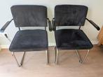 Set Zuiver - ridge rib stoelen met armleuningen, Huis en Inrichting, Stoelen, Ophalen, Zo goed als nieuw, Grijs, Twee
