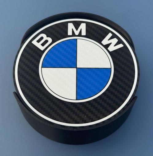 8x B M W onderzetters + houder, Auto diversen, Overige Auto diversen, Ophalen of Verzenden