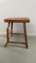 Antiek Chinees oud houten tafeltje/ krukje, Huis en Inrichting, Krukjes, Ophalen, Gebruikt, Hout