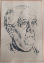 Kunst Litho gesigneerd jaren 50 portret, Ophalen of Verzenden
