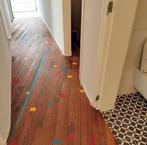 partij gymzaalvloer 18 m2 met kleurtjes, Ophalen, Gebruikt