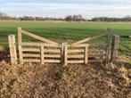 Houten Landhek - Poort voor weiland of tuin, Gebruikt, 100 tot 150 cm, Ophalen of Verzenden, Draaipoort
