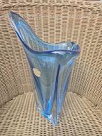 Prachtige blauwe kristallen vaas Val Saint Lambert 36cm, Antiek en Kunst, Antiek | Vazen, Ophalen of Verzenden