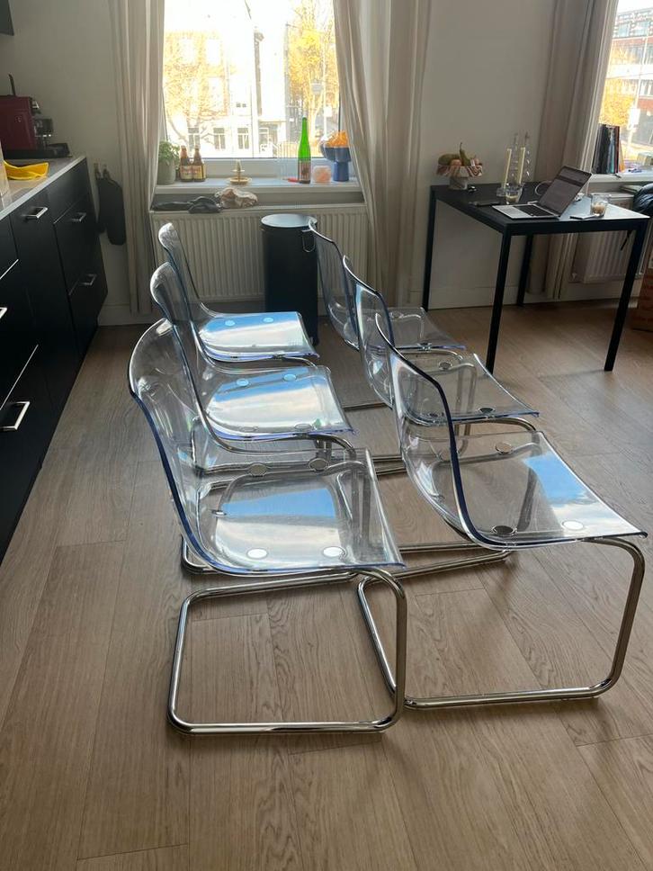 6x IKEA Tobias stoelen, Huis en Inrichting, Stoelen, Gebruikt, Vijf, Zes of meer stoelen, Kunststof, Overige kleuren, Ophalen
