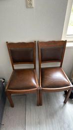 Antieke Stoelen, Huis en Inrichting, Stoelen, Gebruikt, Twee, Bruin, Hout
