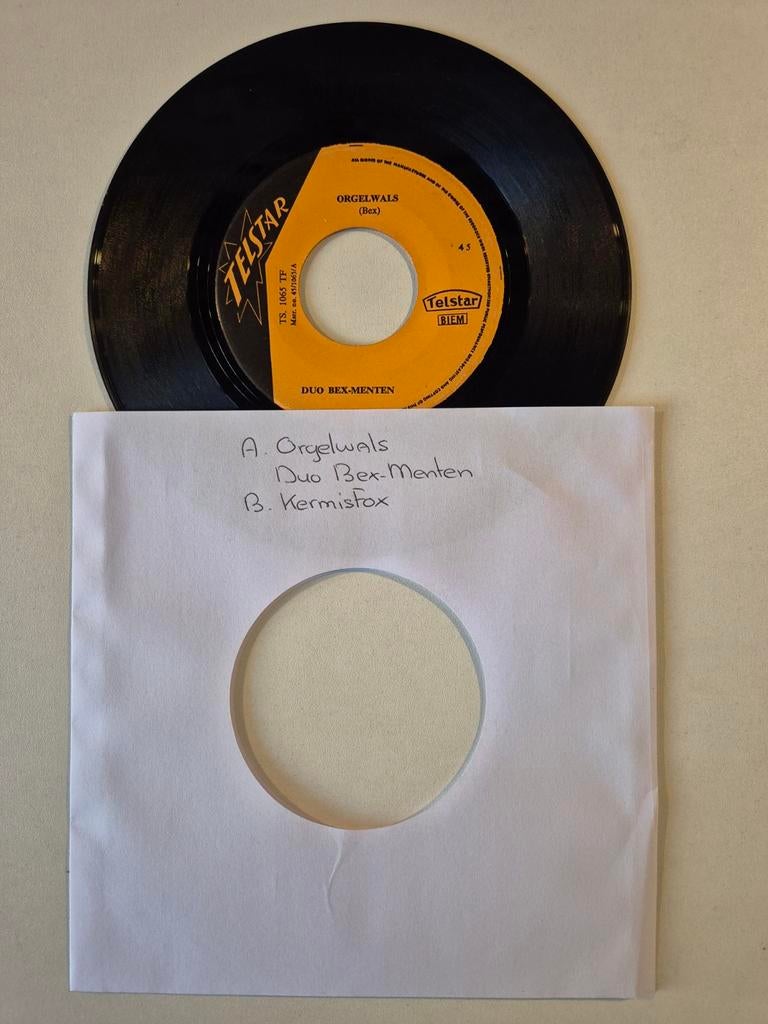 Duo Bex Menten-Orgelwals/Kermisfox, 7 inch, Single, Ophalen of Verzenden, Zo goed als nieuw