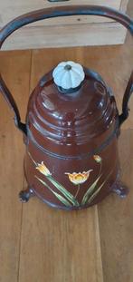 Doofpot emaille met bloem, Antiek en Kunst, Antiek | Emaille, Ophalen