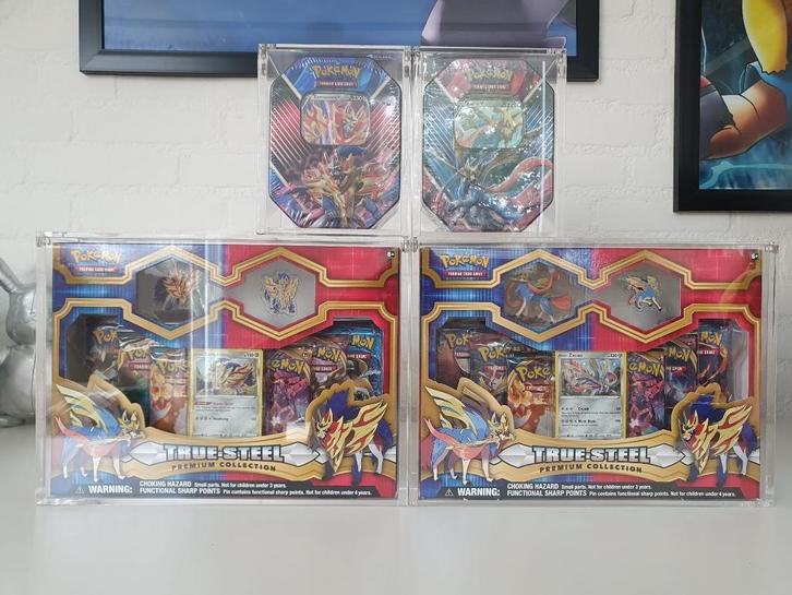 Pokémon True Steel Zamazenta & Zacian (met Acryl Cases), Hobby en Vrije tijd, Verzamelkaartspellen | Pokémon, Nieuw, Overige typen