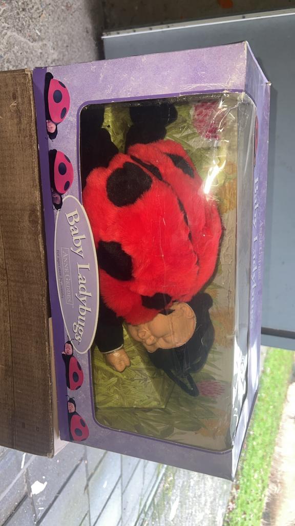Vintage Anne Geddes-pop lieveheersbeestje groot 16 slapende baby knuffel Unimax 1998 - België